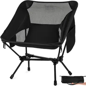 Ultralight Portable Camping Chair- Lightweight Folding Backpacking Chair, Support up to 330Lbs Compact Beach Chair  Adults with Carry Bag  Backpack Hiking Fishing Outdoor Camp Travel