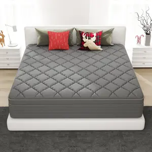 【Clearance】MULINATURE 12" 14" Gel Memory Foam Mattress Hybrid Pocket Spring Twin Full Queen King Size  Mattresses  Gray Bed In A Box Medium Firm Comfort Body Support​