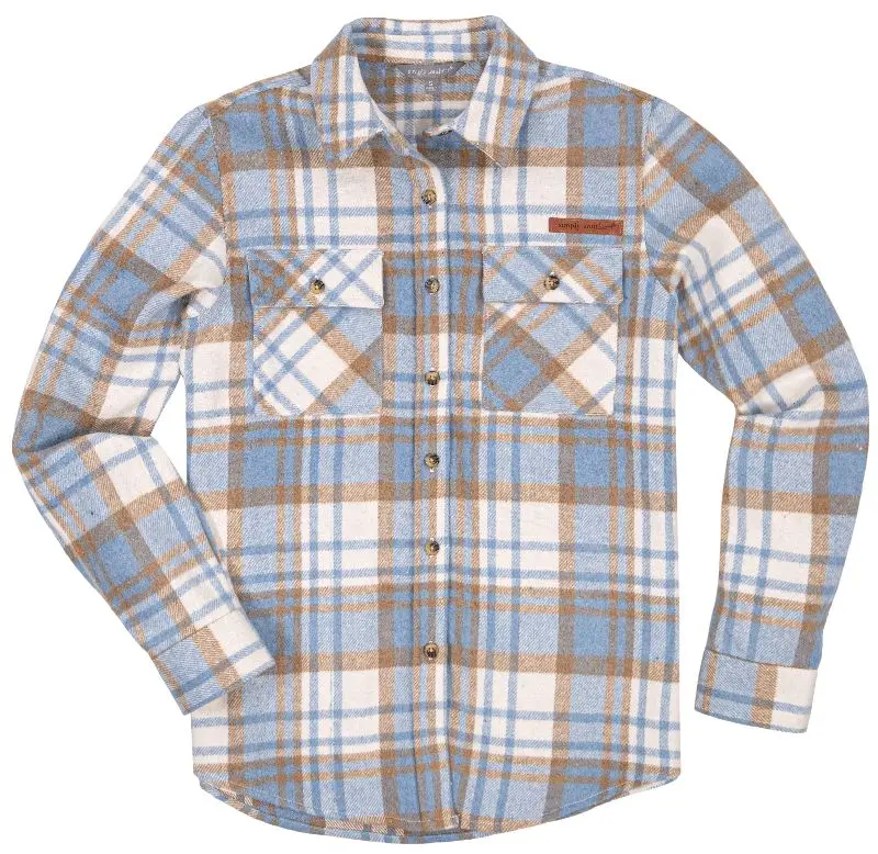 Simply Southern Preppy Plaid Light Jacket Shacket