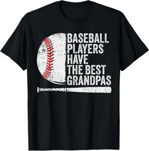 Baseball Player Grandpa And Grandson Baseball Grandpas T-Shirt