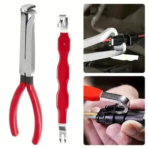 2 Piece Electrical Disconnect Pliers with Metal Construction and Connector Separator Set, Fast Wire Disconnection Tool, Plug Separator, Automotive Terminal Removal