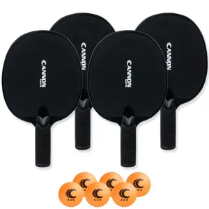 Cannon Sports Table Tennis Paddle Set (4 Paddles + 6 Orange Balls)