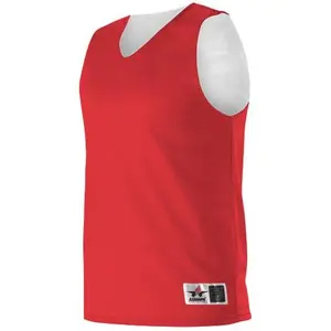Alleson Athletic Youth Fit Reversible Basketball Jersey, Sleeveless Shirt with Breathable Mesh, Lightweight Fabric, Red & 2-Color Option
