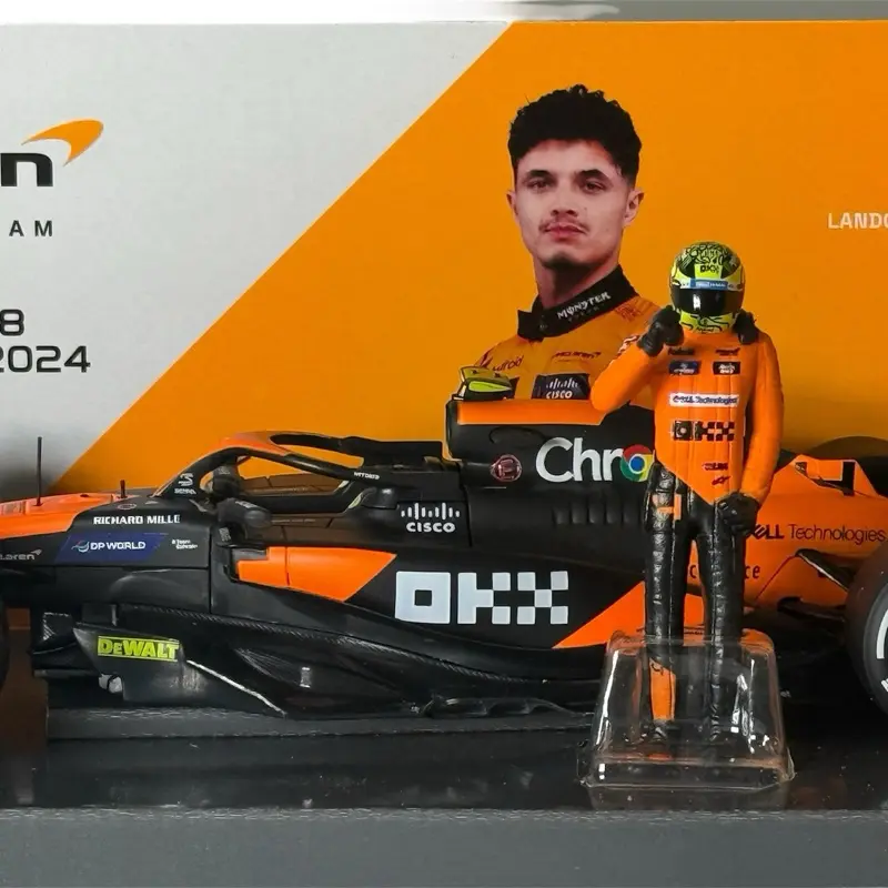 Burago 1:24 Formula 1 McLaren MCL38 Miami Grand Prix 2024 w/Lando Norris