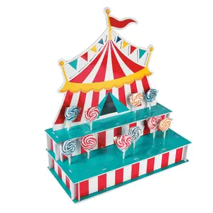 18" x 21 1/2" Carnival Tent-Shaped Red & White Foam Lollipop Stand