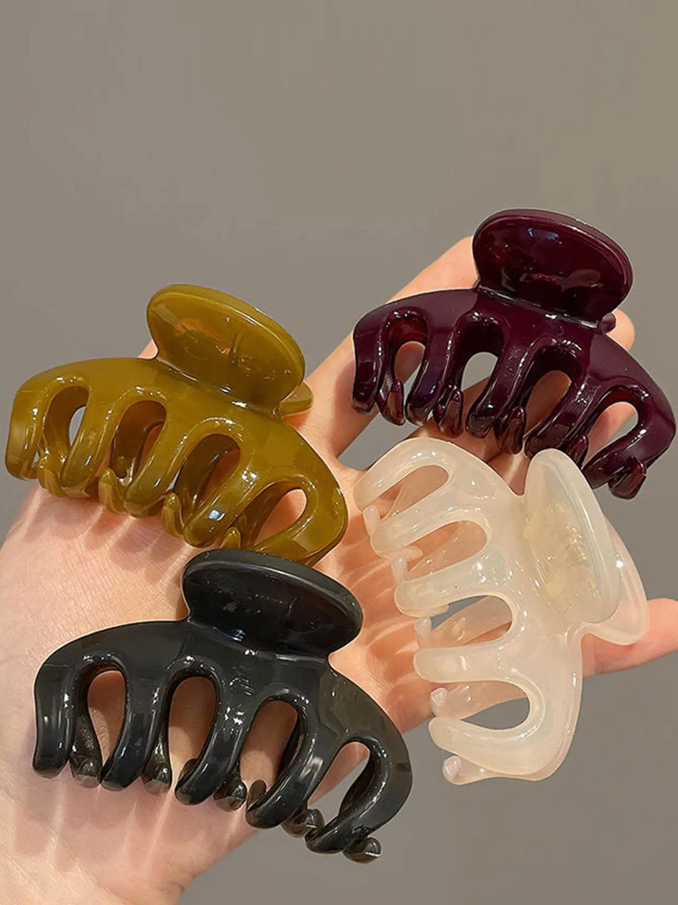 Simple Plain Color Hair Claws for Women, Minimalist Headwear Suitable for Thick Hair, Fashion Hair Accessories for Party, Daily Clothing Decor, Gifts