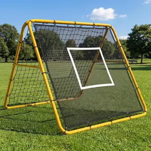 4x4 ft Double-Sided Soccer Rebounder, Baseball & Softball PitchBack Net, Multi-Sport Bounce Back Training Equipment with Adjustable Angle, Easy Setup