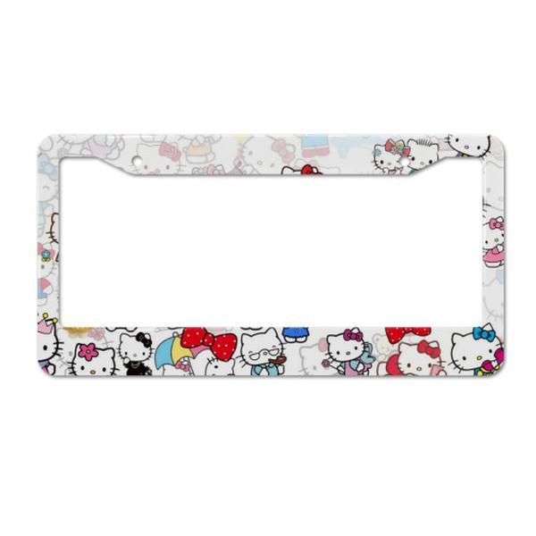 Sanrio Hello Kitty Full Print Licence Plate Holder with Adorable Character Designs and Colorful Bows for Unisex Use