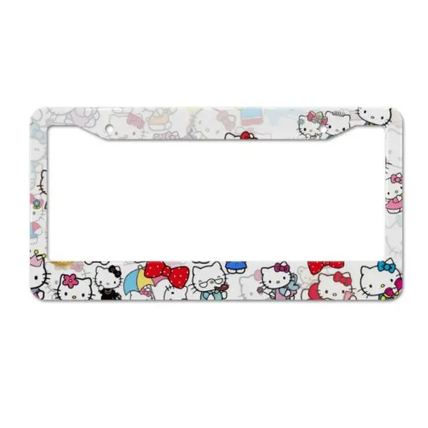 Sanrio Hello Kitty Full Print Licence Plate Holder with Adorable Character Designs and Colorful Bows for Unisex Use