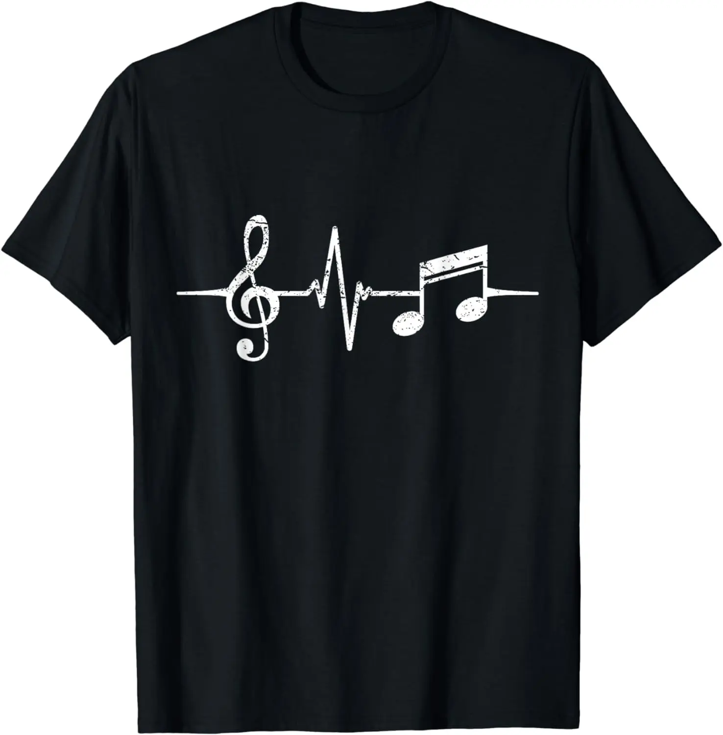100% Cotton Heartbeat Musical Notes Musician Stuff Funny Music T-Shirt