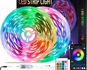 Leeleberd Led Lights for Bedroom 100 ft (2 Rolls of 50ft) Music Sync Color Changing RGB Led Strip Lights with Remote App Control Bluetooth Led Strip, Lights for Room Home Kitchen Party Decor