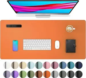 Aothia Faux Leather Desk Mat - 40" x 24" Large Mouse Pad, Non-Slip PU Leather Blotter, Waterproof Writing Surface for Office and Home, Durable Desk Protector