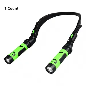 Rechargeable LED Neck Light with Detachable Work Lamp, Dual-Light Reading Study Lamp, Magnetic Emergency Detection Light for Outdoor Camping Gear