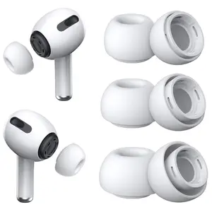 3 Pairs Silicone Ear Tips for AirPods Pro/pro 2, Noise Isolation Holes, Soft Silicone Material, Portable Storage Case, Fits Charging Case (s/m/l)