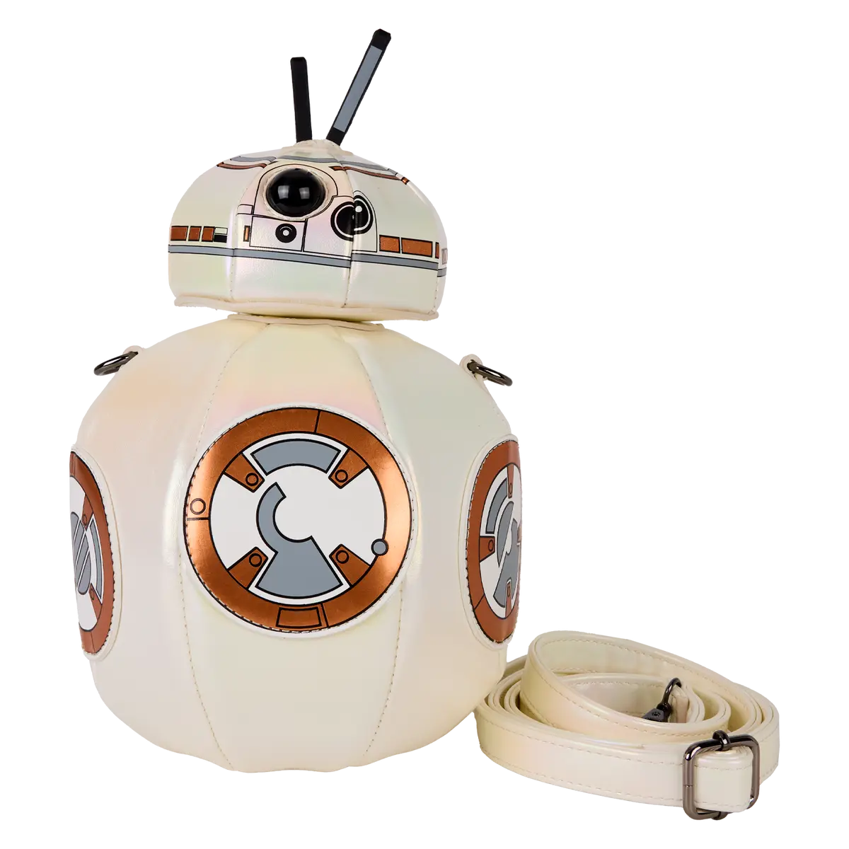 Loungefly Star Wars Women's The Force Awakens BB-8 Figural Vegan Leather Crossbody Handbag, Casual Crossbody Bag, Shoulder Bag, Slingbag