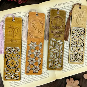 Personalized Wooden Bookmark with Tassel: Engraved Book Lover Gift
