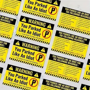 50pcs Warning Parking Cards, Car Parking Reminder Cards, Funny Parking Violation Cards, Car Exterior Accessories, Universal Car Stickers, Windshield Sticker, Car Decals