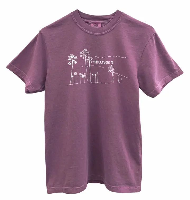 Hollywood Graphic Garment-Dyed Relaxed Fit Unisex Tee - Color Options Available