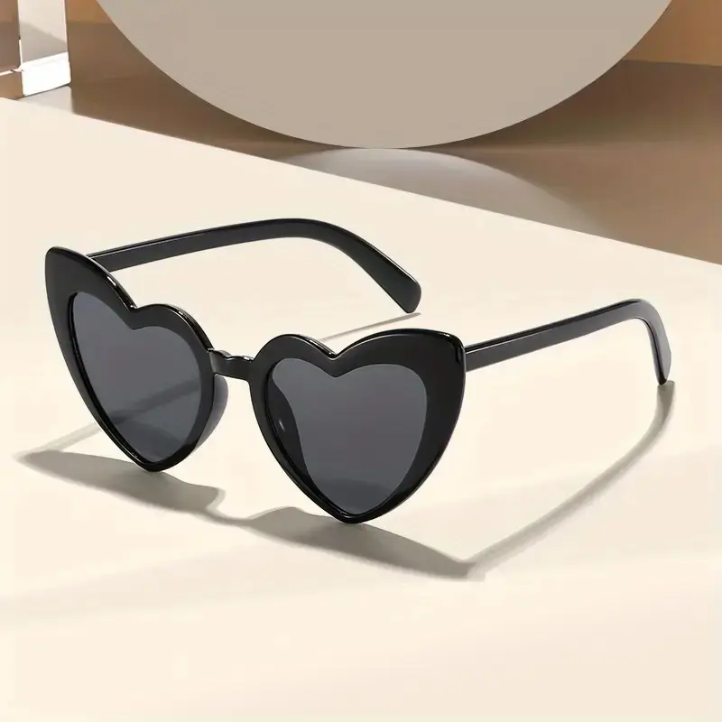 Trendy Heart-Shaped Sunglasses – Retro Fashion Shades for Women & Girls | Cute Oversized UV Protection Glasses in Black, Red & White | Statement Accessory for Festivals, Beach & Daily Wear