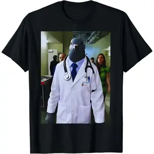 100% Cotton Pigeon Doctor Walking Down Hallway Meme T-Shirt
