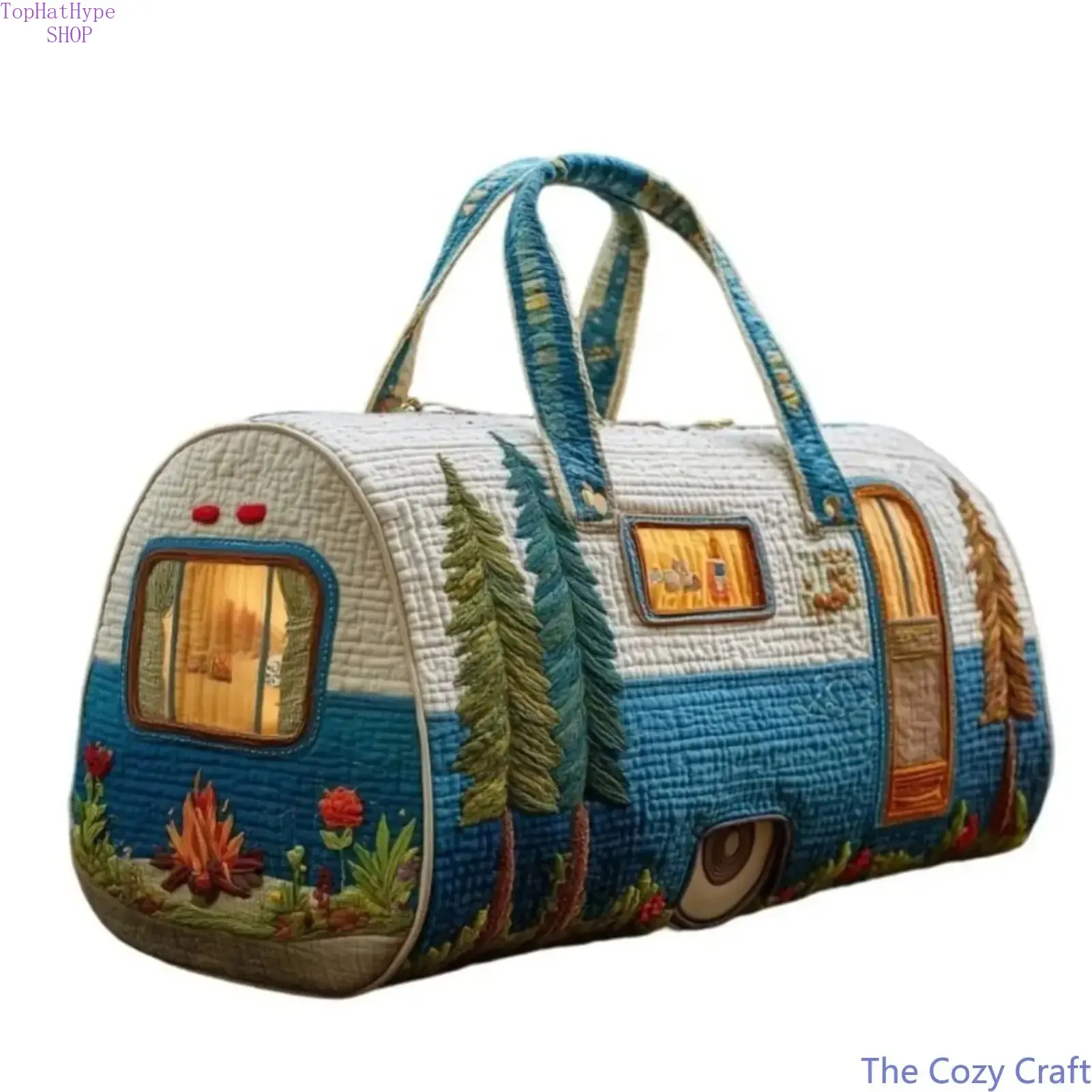 RV Print Large-Capacity Travel Duffle Bags - Weekender Tote for Gym, Road Trips