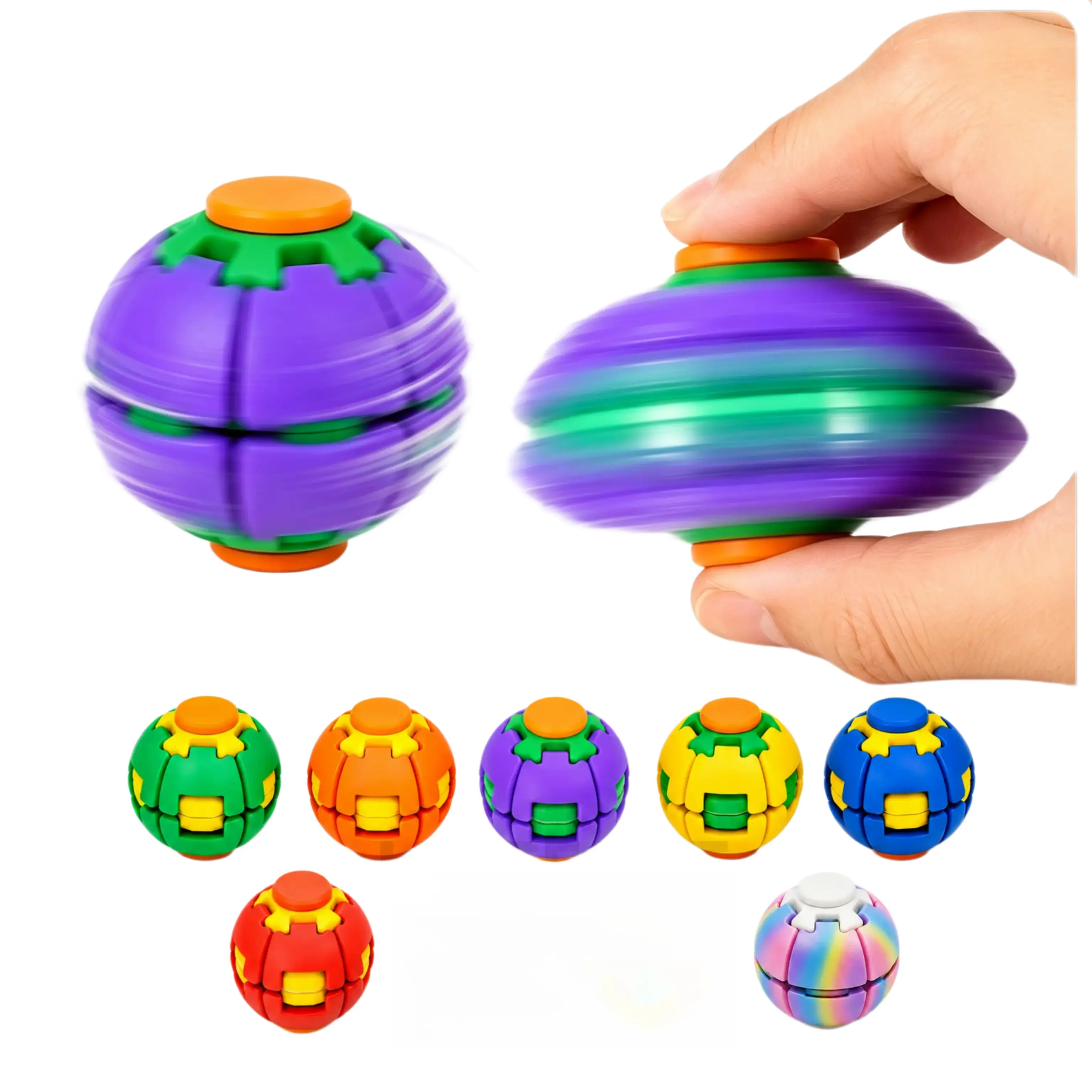 3D Printed Fidget Ball Toy, Smooth Spinning Fingertip Gyro Sensory Stress Relief Toy, Quiet Desk Gadget for Focus and Relaxation, Portable Handheld Fidget for Teens and Adults,Birthday gifts, interactive toys for parents and children