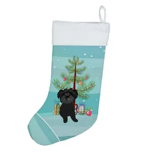 Carolines Treasures  18 x 13.5 in. Unisex Shih-Tzu Black Christmas Christmas Stocking