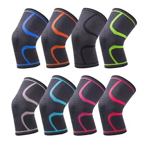 Sports Protective Gear Men and Women Cycling Running Fitness Basketball Badminton Elastic Warm Nylon Knitted Non-slip Knee Pads Adjustable Compression Brace Tendon Support Guard Protector Basketball Accessories Football Gear Wrap