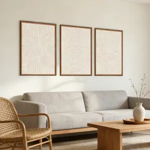 3 Pieces Optional Wooden Frame White Abstract Minimalist Style Texture Art Painting Line Texture Stripe Wall Painting Wall Poster Aesthetic Room Decor Many Home Decor Living Room Bedroom Decor