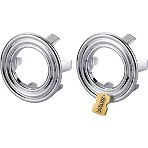 Sink Overflow Ring Chrome: 2 Pack Solid Brass Bathroom Sink Overflow Trim Cover, Hole Insert Caps Replacement for Bathroom Kitchen  Basin