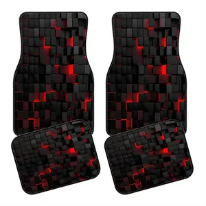 4pcs Gaming Style Car Mats, Non-Slip Polyester, Crystal Velvet Material, Durable Absorbent, Easy Clean, Fits Trucks, Suvs, Perfect Gift