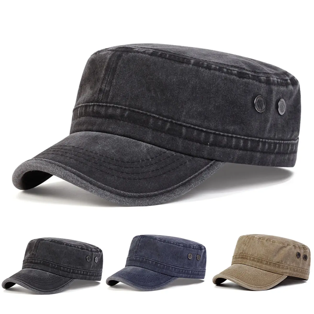 Unisex Vintage Wash Flat Caps Outdoor Sport Sunscreen Leisure Hat Spring Autumn Travel Tourism Beach Vacation