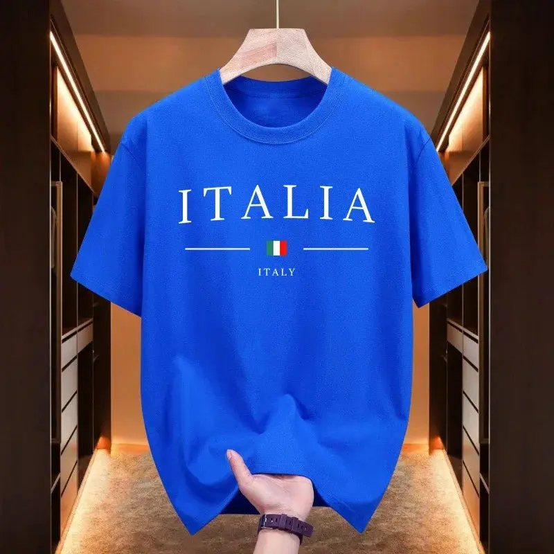 Italy Fashion T-Shirts For Men High Quality 100% Cotton O-Neck Short Sleeved Summer Daily Casual Sports Cool Tees City Vibe Tops