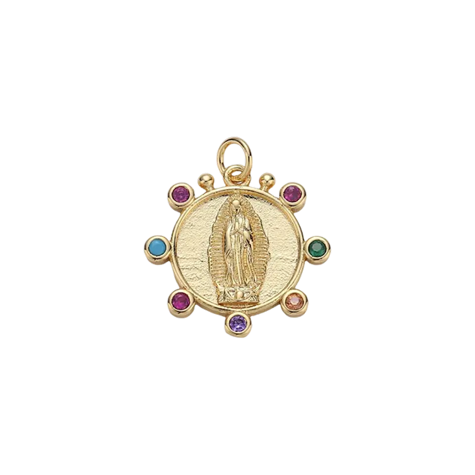 Rainbow Virgin Mary Medallion