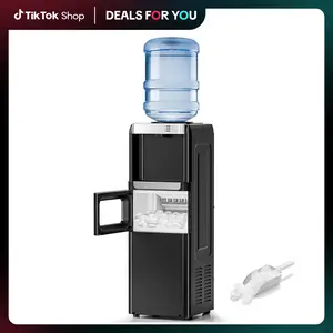 【DealsForYouDays】Water Dispenser with Ice Maker Function Top Loading Hot Cold Cooler for 5 Gallon Bottle Includes Child Safety Lock Energy Saving Design for Home Office Garage