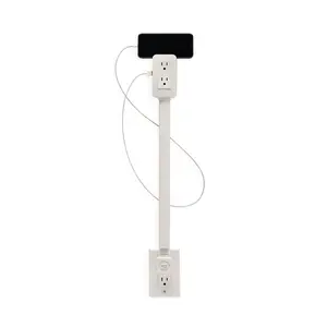 Outlet Extender – Prevents Fire Hazards, Extendable 18"-28" Featuring USB-C, USB-A & 2 AC Outlets, 180° Rotating Plug Adapter for