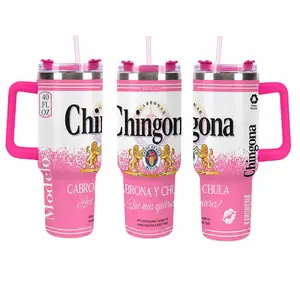 Chingona Modelo Inspired 20oz Stainless Steel Tumbler with Lid - Pink Cabrona y Chula Mexican Style Insulated Travel Mug - Double Wall Vacuum Flask for Cold Drinks