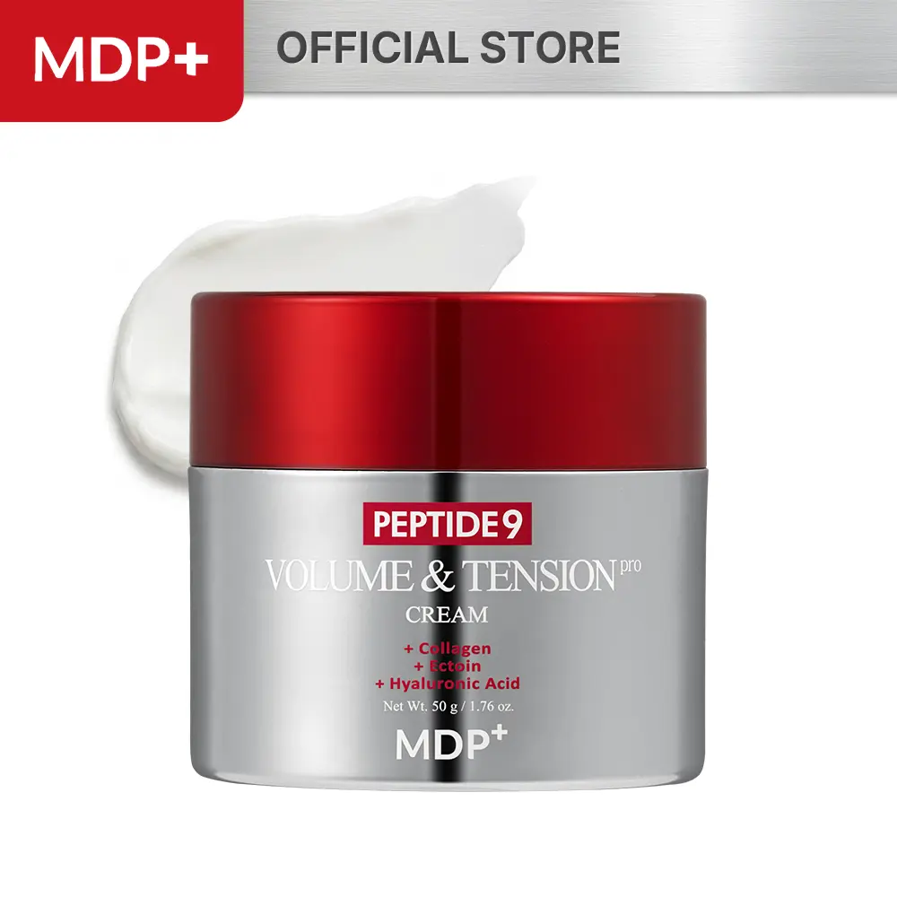 [MDP+ Official] MDP+ Peptide 9 Volume & Tension Cream, 1.76oz/50g Night Skincare Cream, Skin Barrier Repair, Hydration, Radiance Boost, Wrinkle Reduction, Ectoin-Infused Formula