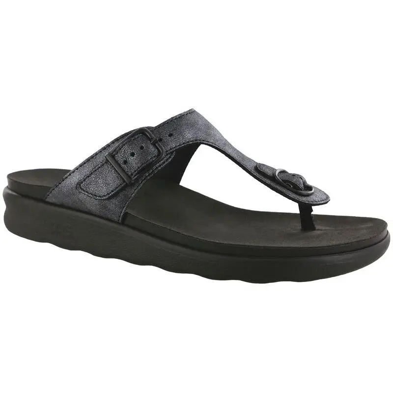 SAS Women's Sanibel T-Strap Slide Sandal SMOKE