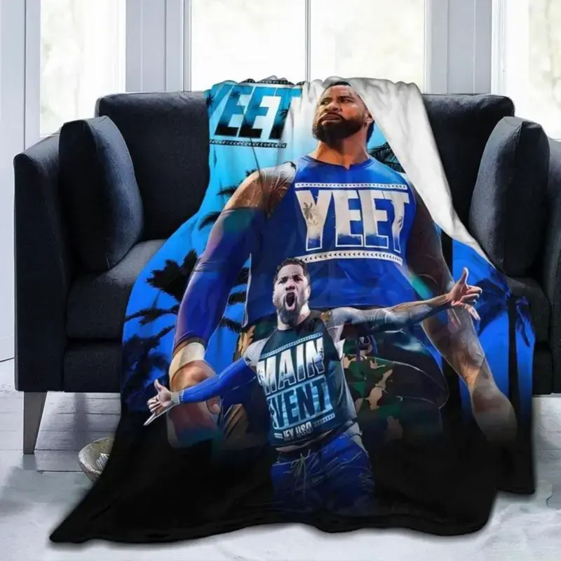 Soft Funny Throw Blanket Jey Wresting USO Flannel Novelty Blanket,Luxury Fleece For Couch Bed Sofa Sleeping,Men Lightweight Warm Plush Air Condition Blankets