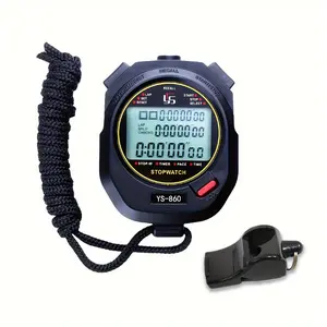 Precision Digital Stopwatch With Memory Data, Mute Mode, Shutdown Function, And Whistle For Sports And Fitness