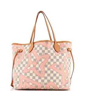 Pre-owned Louis Vuitton Canvas Coated Tote Bags REBAG Neverfull NM Tote Limited Edition Damier Tahitienne MM by Rebag