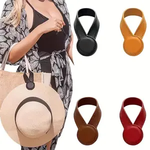 1-4 PCS Portable Hat Carrier Clip, Soft PU Leather Secure Hat Fastener for Daily & Sports Use,summervibes