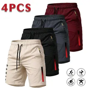Men’s casual athletic shorts, breathable mid-length shorts for running, fitness training, outdoor activities, and beachwear; available in packs of 1–4 pieces. tiktokshopspringglowup
