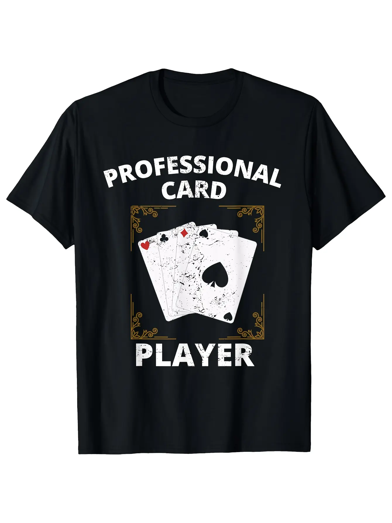Men'S Professional Poker Player T-Shirt - Retro De unisex soft cotton short sleeve t shirt, vintage graphic casual tee for men women teens, perfect birthday holiday gift for camping travel gym daily street  wear