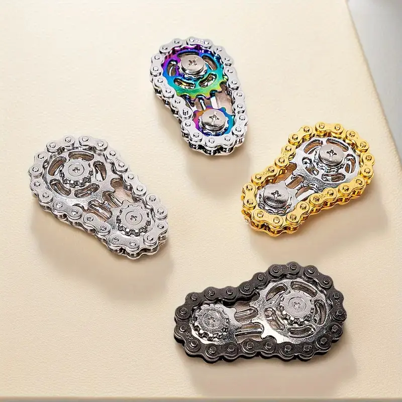 Stainless Steel Bicycle Chain Fidget Spinner, Precision Cnc Gear Design, Silent Office Toy, Stress Relief Fidgeting, Focus Aid, Industrial Desk Decor, Stress Relief Decoration, Fidget Relief