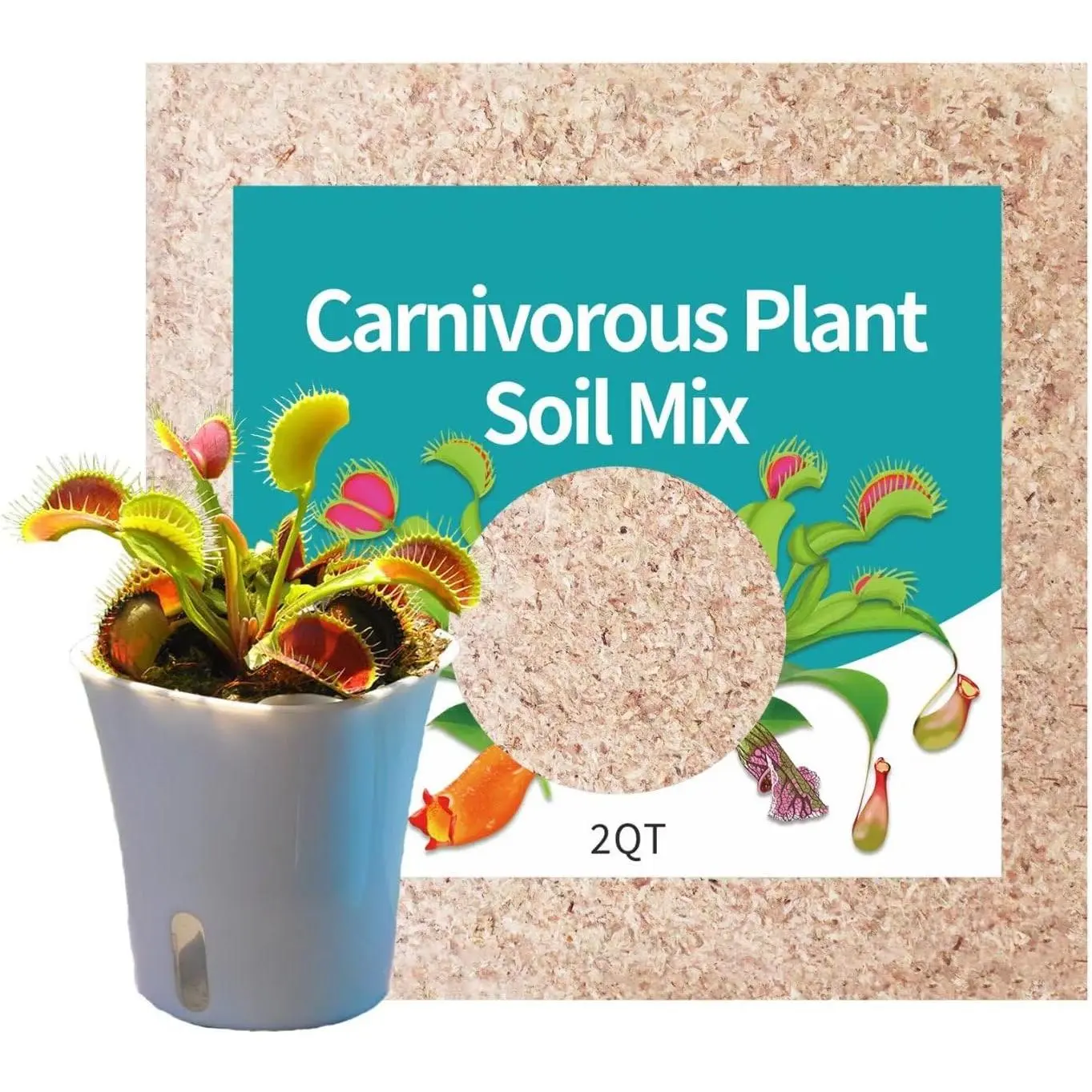 2 Qts Carnivorous  Soil Mix,  Potting Soil for Venus Fly  Live , Pitcher , Sundews and Butterworts