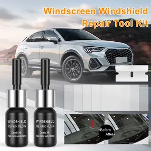Car windshield repair kit (3 pieces), windshield crack repair kit, car windshield crack repair tools, nano glass repair fluid, star-shaped crack