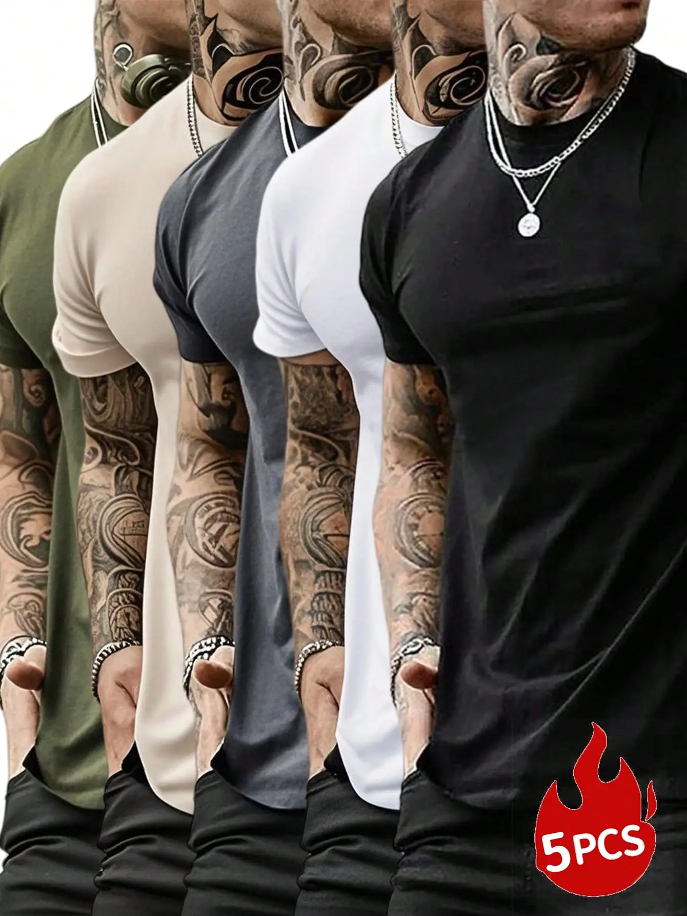 BLACK+WHITE+DARK HEARTHER+SAND+MILITARY GREEN