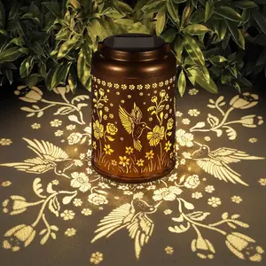 Graceful Solar Lanterns Outdoor Waterproof Hummingbird Design Durable Metal IP65 Garden Decor Gifts for Women Mom Grandma Ideal for Yard Patio Backyard Porch